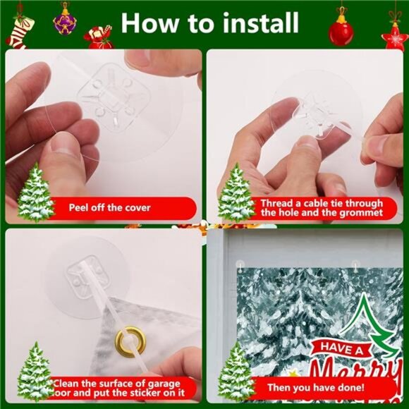 Extra Large Christmas Garage Door Cover 6 * 16Ft Christmas...